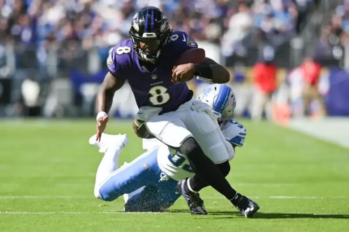 Lamar Jackson had 393 total yards against the Lions.